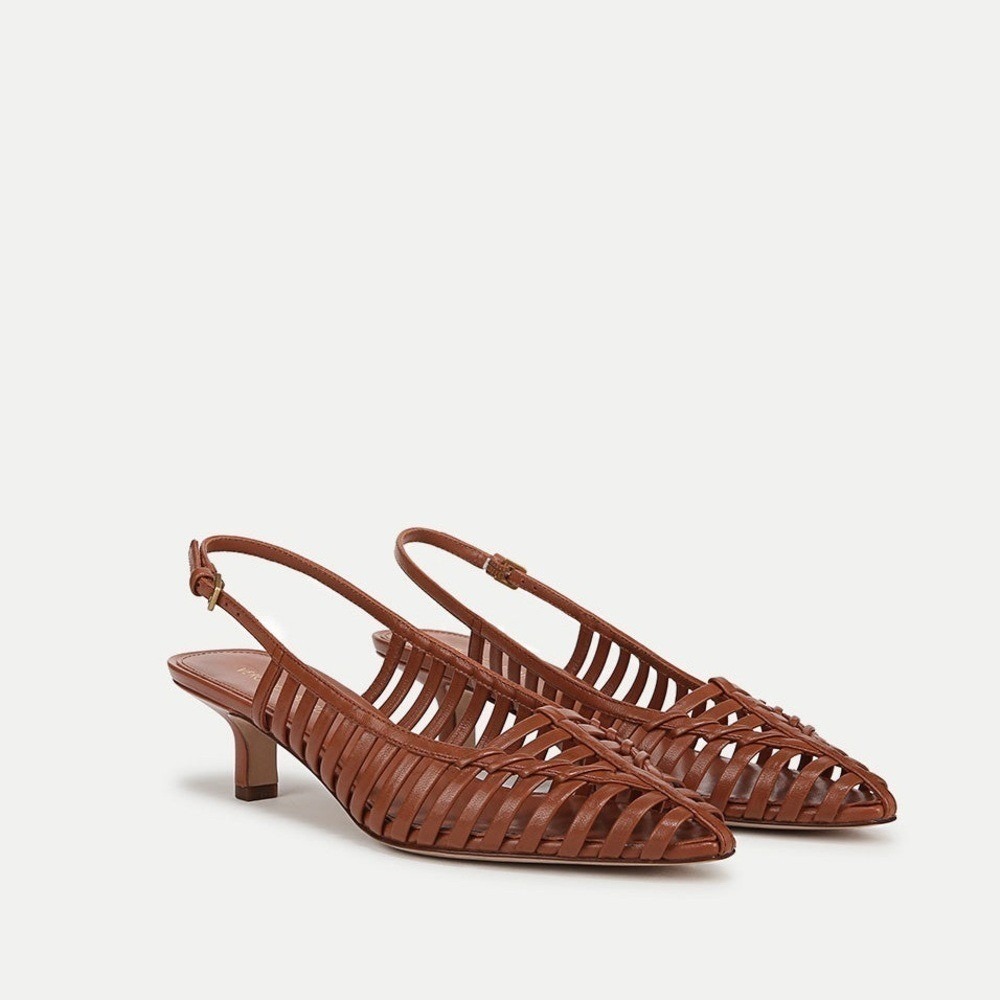 NEW VERONICA BEARD women's britte slingback pump in brown Size 5 B101
